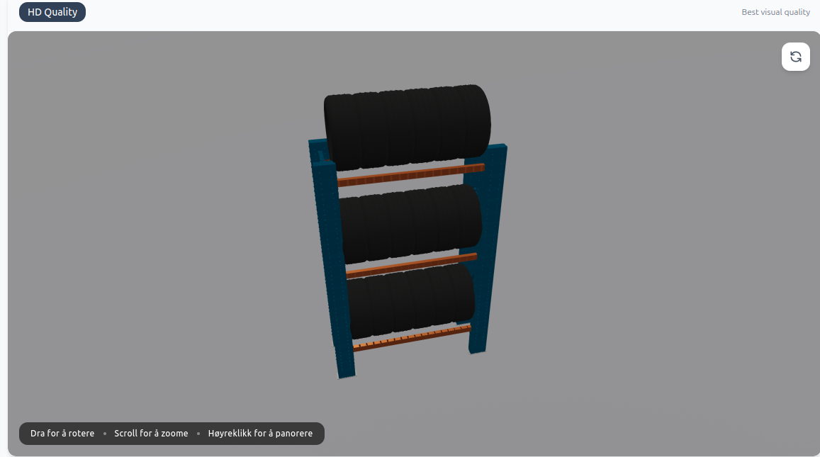 Dekkstativ-konfigurasjon i 3D